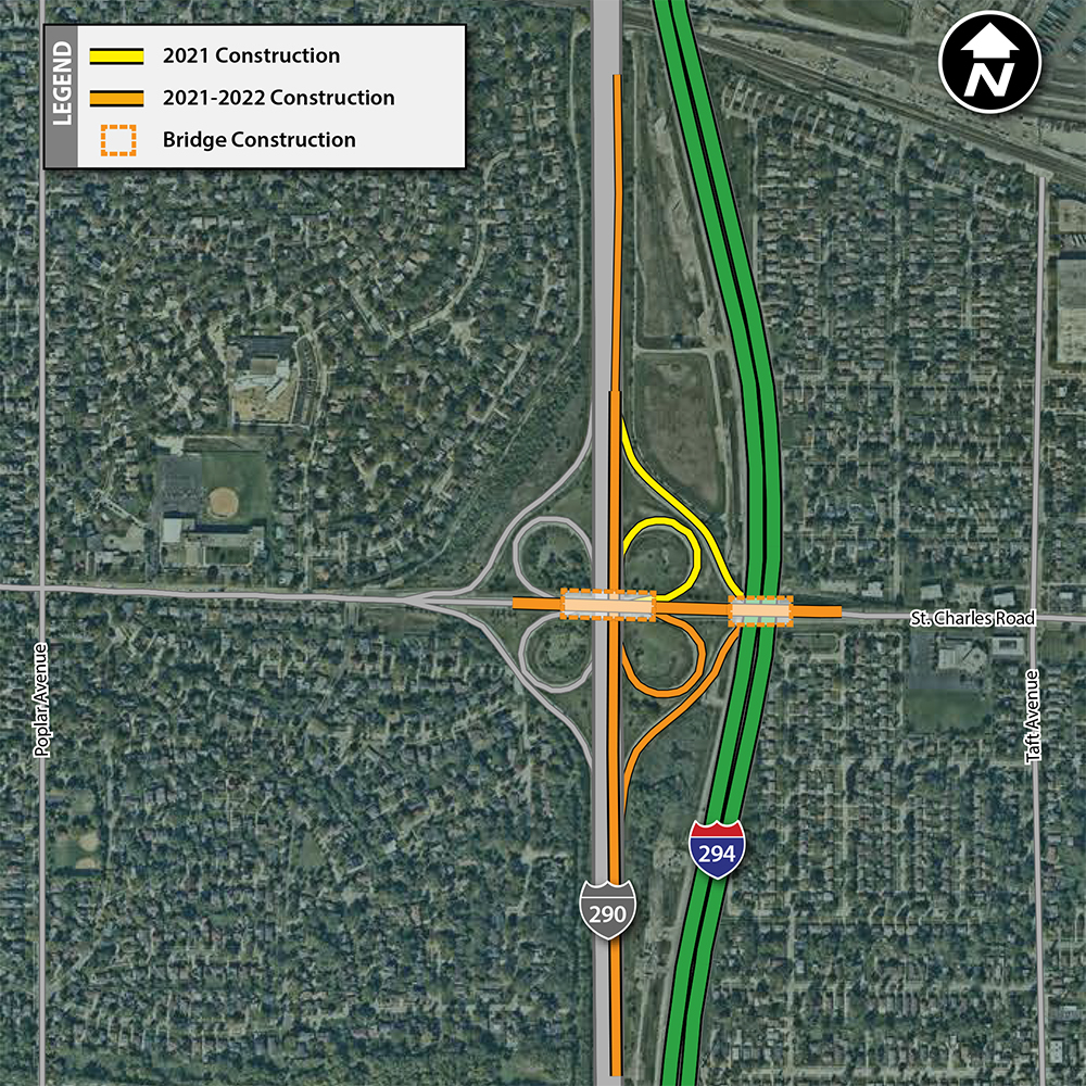 St. Charles Road Interchange Construction Schedule Map