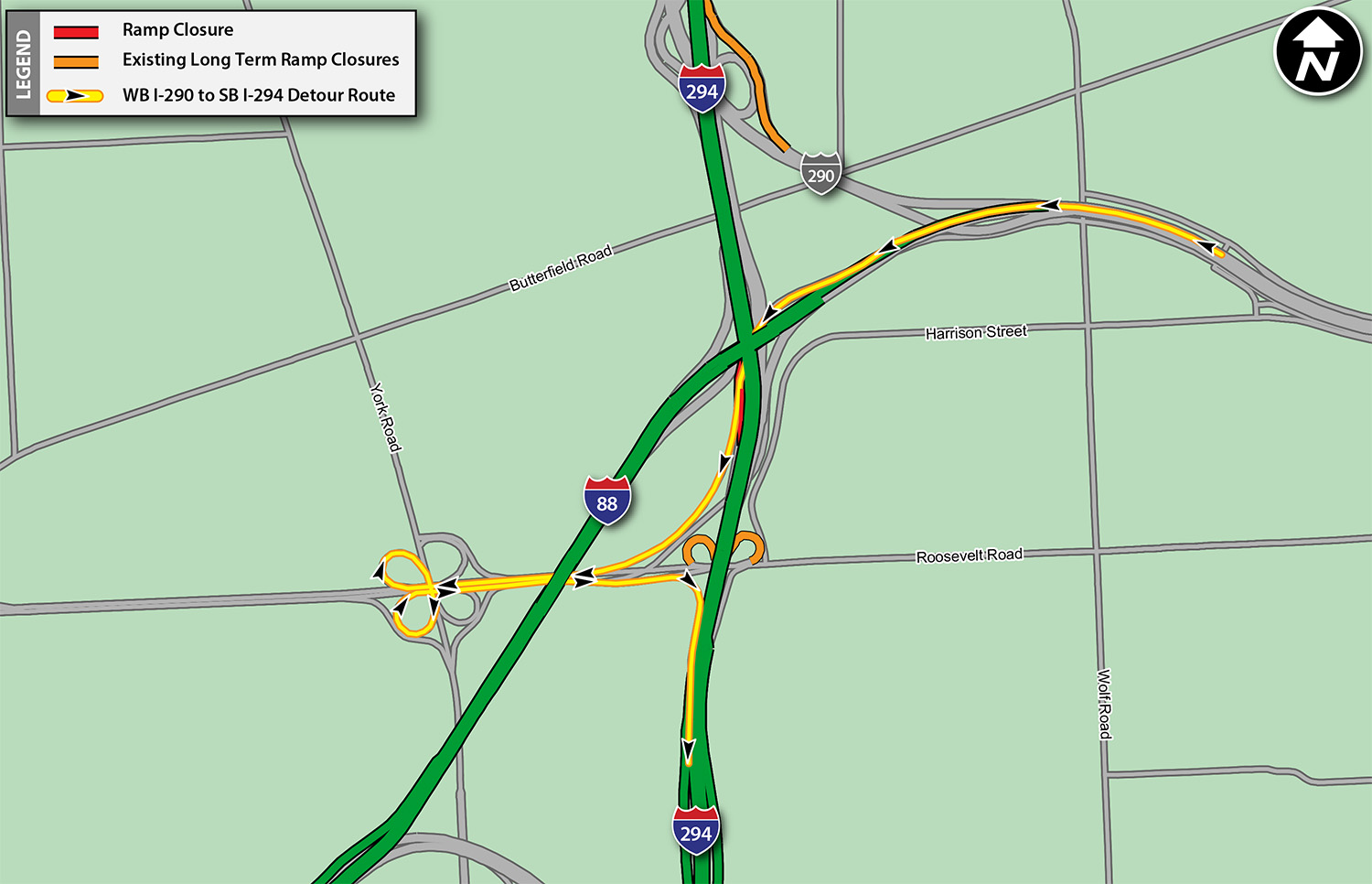 WB I-290 to SB I-294 Detour